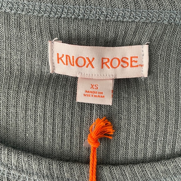 Nwt Knox Rose ribbed oversized long sleeved green top - Picture 3 of 10